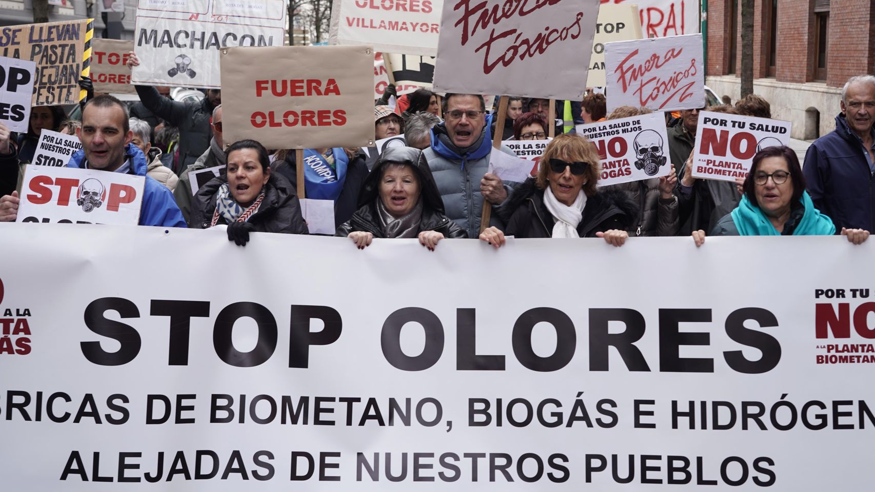 Una manifestación contra las plantas de biogás en Valladolid.