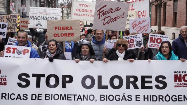 Una manifestación contra las plantas de biogás en Valladolid.
