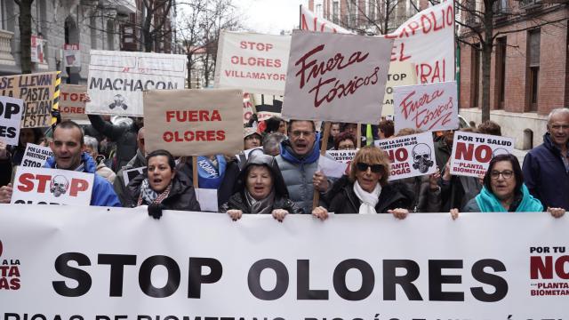 Una manifestación contra las plantas de biogás el pasado 22 de marzo en Valladolid