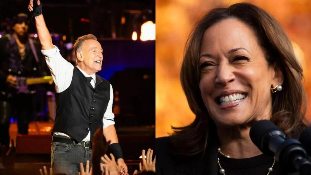 Bruce Springsteen y Kamala Harris.