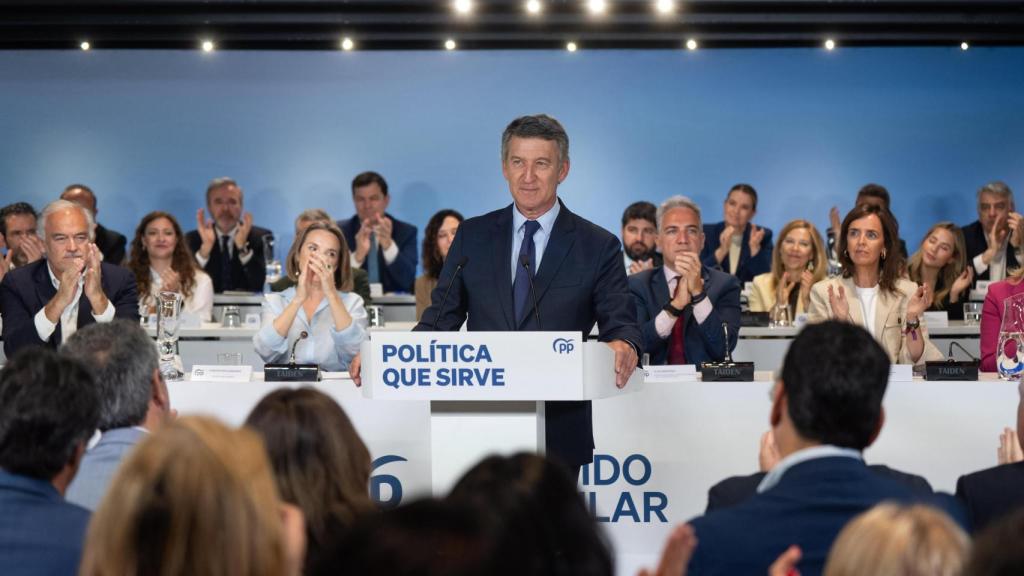 Feijóo, en otro momento de su discurso.