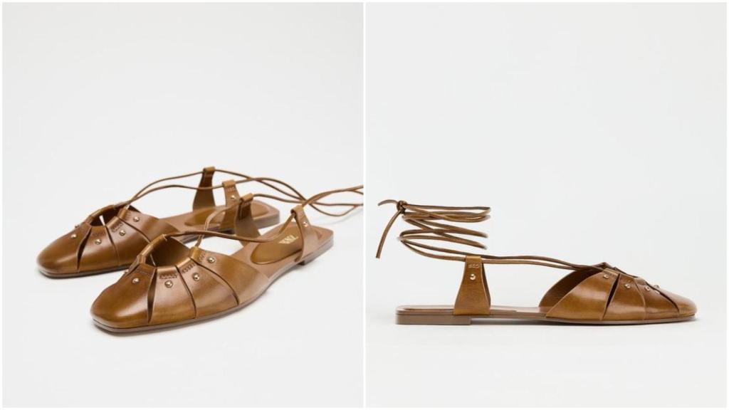 Sandalia color moca de Zara. Ref: 2510/510/105