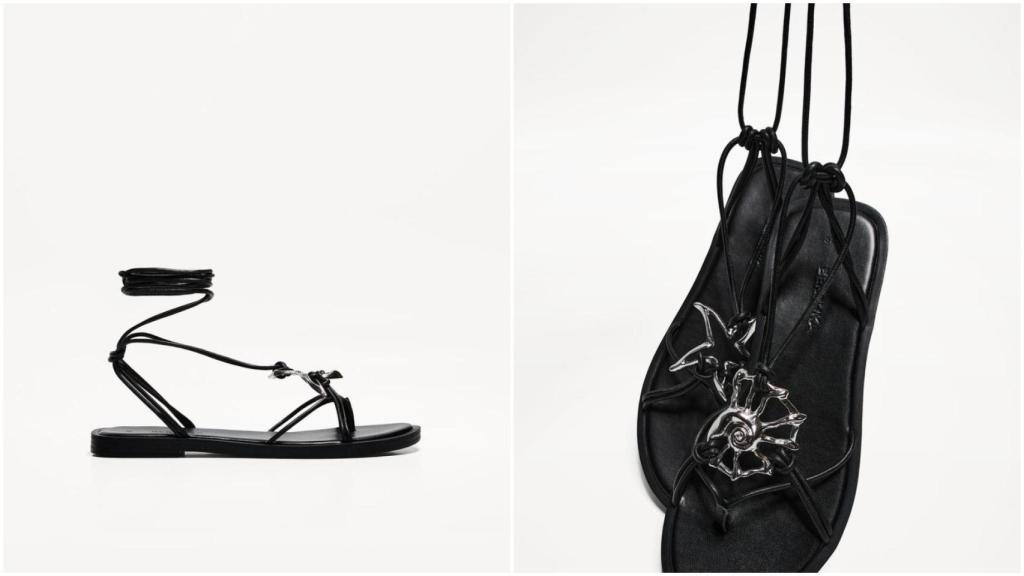 Sandalia plana atada de Bershka. Ref: 1803/560/040