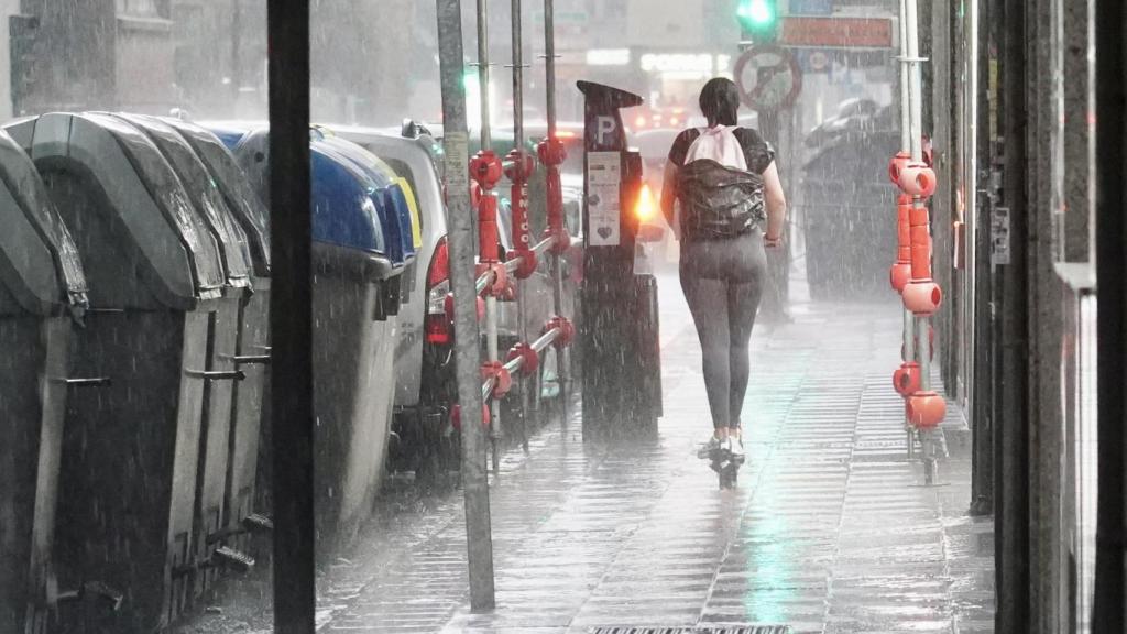 Una fuerte tormenta en la capital leonesa