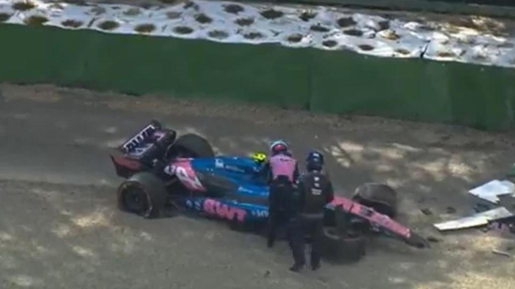 Franco Colapinto tras su accidente con el Alpine F1 en Imola