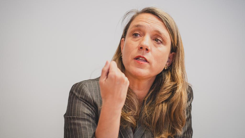 Ángela de Miguel, durante la entrevista.