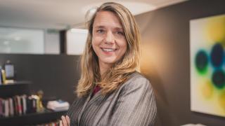 Ángela de Miguel, durante la entrevista.