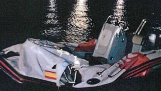 La embarcación en la que iban los agentes asesinados por los narcos en febrero de 2024.