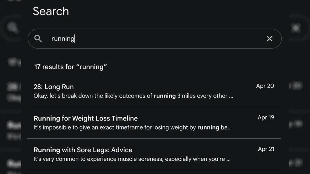 El buscador de chat de Gemini