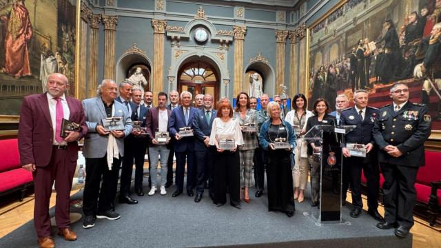 Los premiados por el  Observatorio de los Derechos Humanos de España.