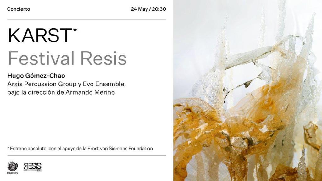 Cartel del concierto de Arxis Percussion Group - Evo Ensemble: Karst.