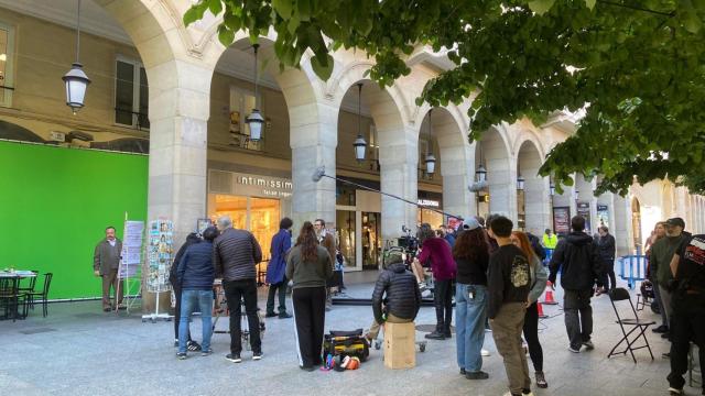 Rodaje en el centro de Zaragoza.