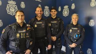 Pascual Illan, policía; Saul Navarro, oficial de Policía; Cristian Belloc, policía en prácticas y; Nuria Fonollosa, policía