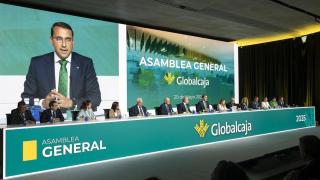 Pedro Palacios durante su intervención en la Asamblea General de Globalcaja.