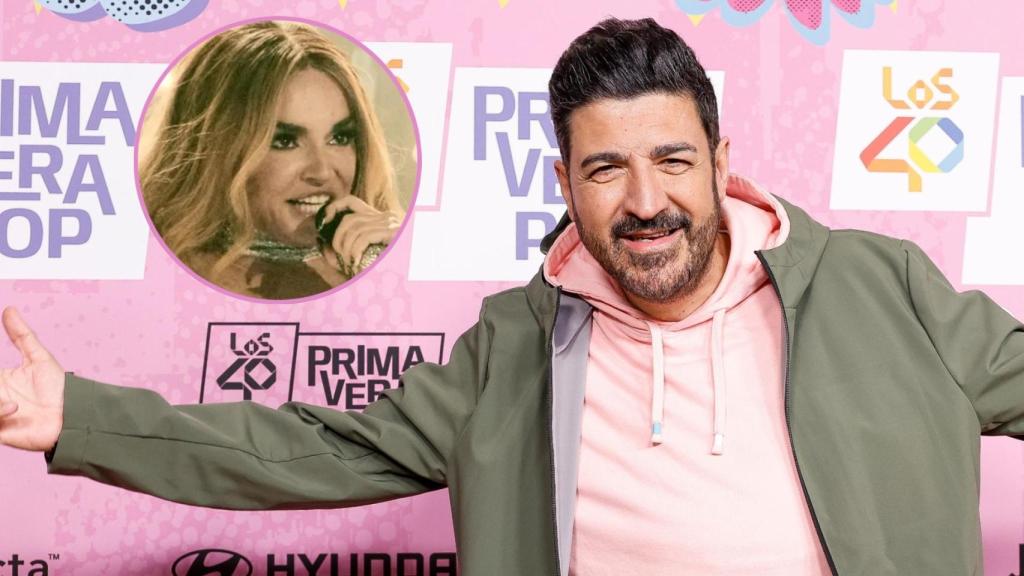 Melody durante la final de Eurovisión y Tony Aguilar en un evento de Los 40.