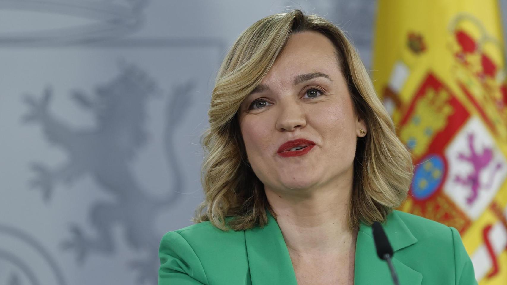 Pilar Alegría, tras el Consejo de Ministros.