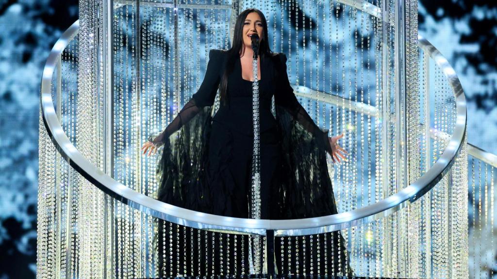 Yuval Raphael, la representante de Israel en Eurovisión, durante su actuación en la final del pasado sábado