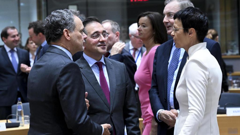 El ministro de Exteriores, José Manuel Albares, durante la reunión de este martes en Bruselas
