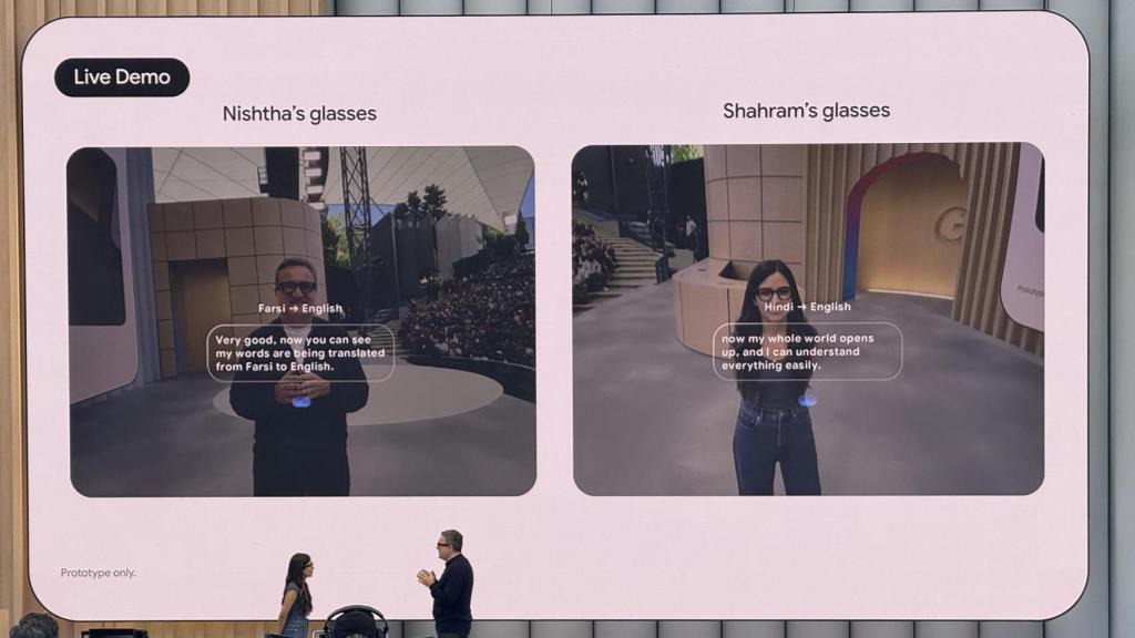 Demo de gafas inteligentes con Android XR.