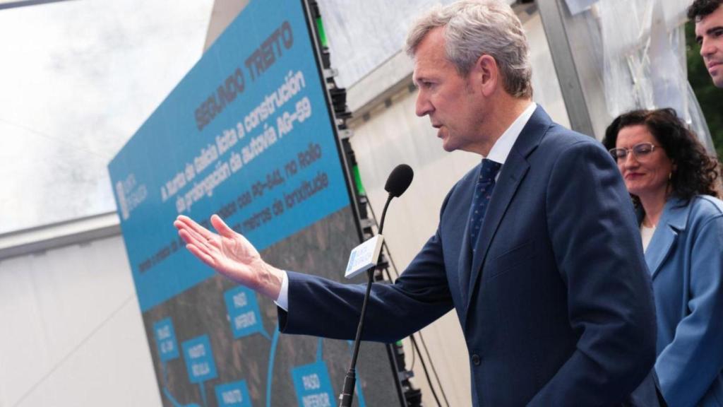 El presidente de la Xunta este martes en A Estrada.