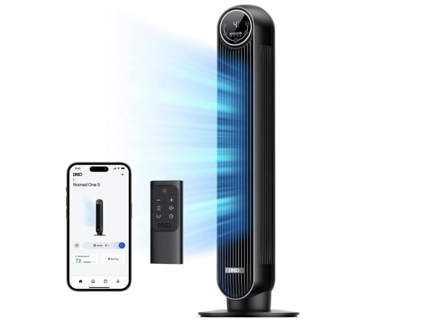 Este ventilador de torre de Walmart es ideal para todo tipo de espacios.