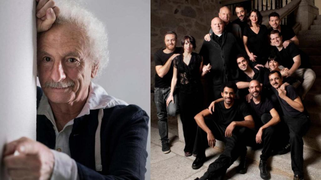 A la izquierda, Rafael Álvarez 'El Brujo', que actuará en el 55 San Javier Fest con 'Volar con los pies en el suelo'; y a la derecha, la compañía 'Cheek by Jowl' y el dramaturgo Declan Donnellan.