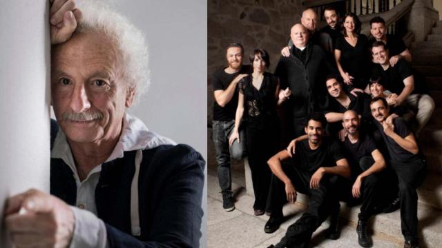 A la izquierda, Rafael Álvarez 'El Brujo', que actuará en el 55 San Javier Fest con 'Volar con los pies en el suelo'; y a la derecha, la compañía 'Cheek by Jowl' y el dramaturgo Declan Donnellan.