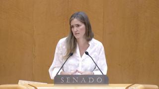 Sara Aagesen, vicepresidenta tercera y ministra para la Transición Ecológica, en su comparecencia en el Senado.