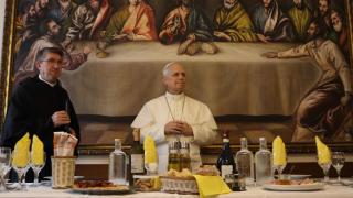 l padre Alejandro Moral al lado del papa León XIV durante la visita de este último a la Orden de San Agustín, de la cual fue prior general.