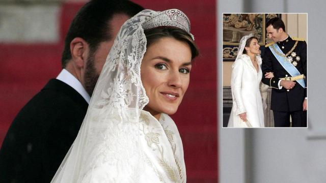 Letizia, en su enlace con el entonces príncipe Felipe, hace 21 años.