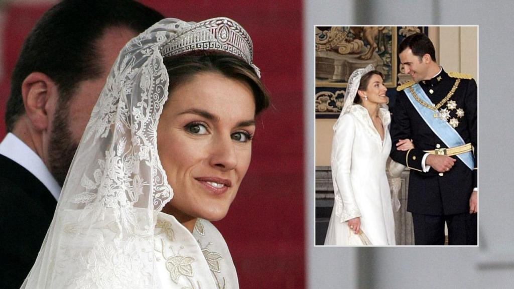 Letizia, en su enlace con el entonces príncipe Felipe, hace 21 años.