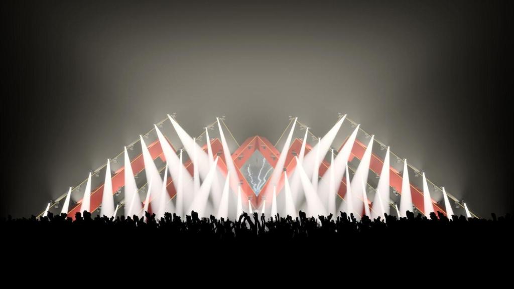 'Renders' y gráficos del escenario 'Resonance' del festival Medusa en Cullera (Valencia). EE