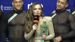 Melody, en la rueda de prensa tras ganar el Benidorm Fest.