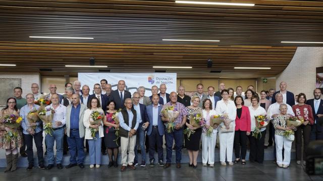 Foto de familia con todos los homenajeados en Santa Rita