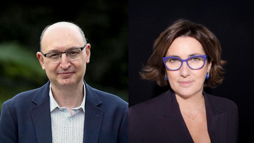 Fran Llorente, director de contenidos de la Ser y Montserrat Domínguez.