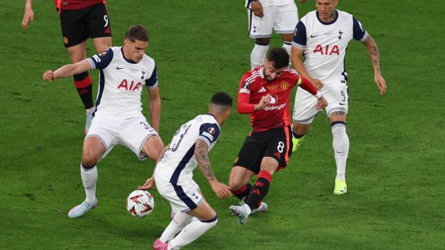 Bruno Fernandes, durante el partido entre el Tottenham y el Manchester United.