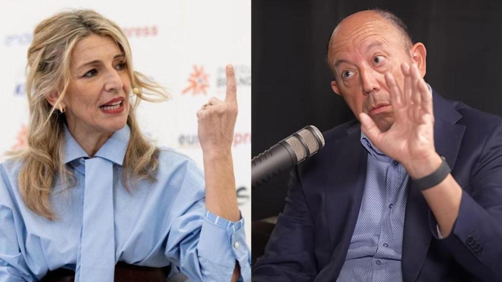 Montaje con Yolanda Díaz, ministra de trabajo y Gonzalo Bernardos, economista.