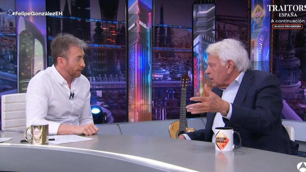 Felipe González con Pablo Motos en 'El Hormiguero'.