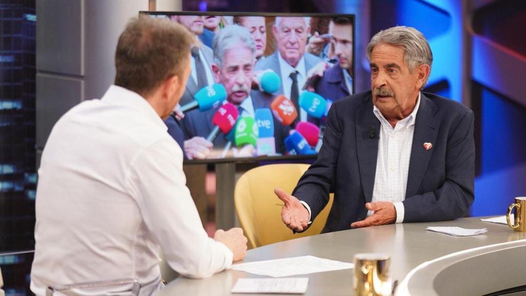 Miguel Ángel Revilla y Pablo Motos en 'El Hormiguero' este martes.