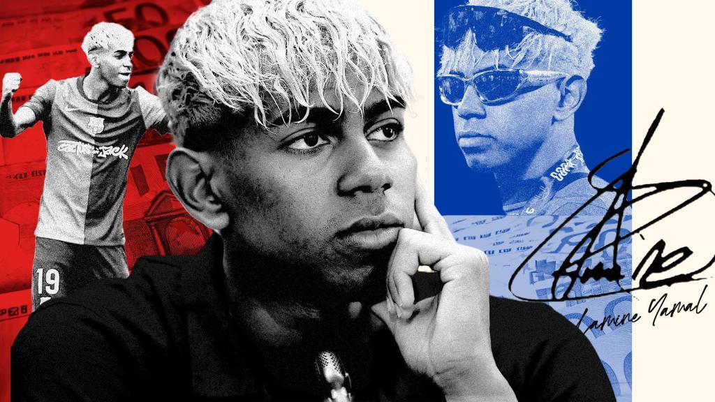 Lamine Yamal, en un fotomontaje