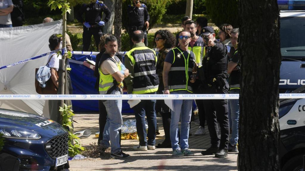 El asesinato de Andrei Portnov a las puertas del Colegio Americano de Pozuelo, en imágenes