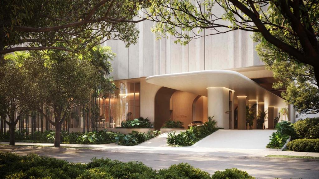 Entrada del rascacielos The Residences at 1428 Brickwell