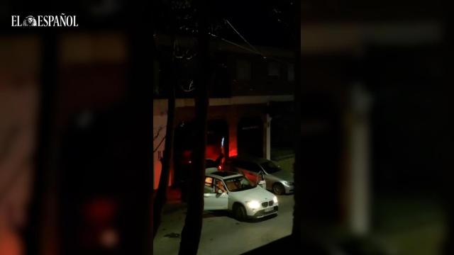 La banda aluniceros durante sus golpe en la tienda que Marvimundo tiene en Las Torres de Cotillas.