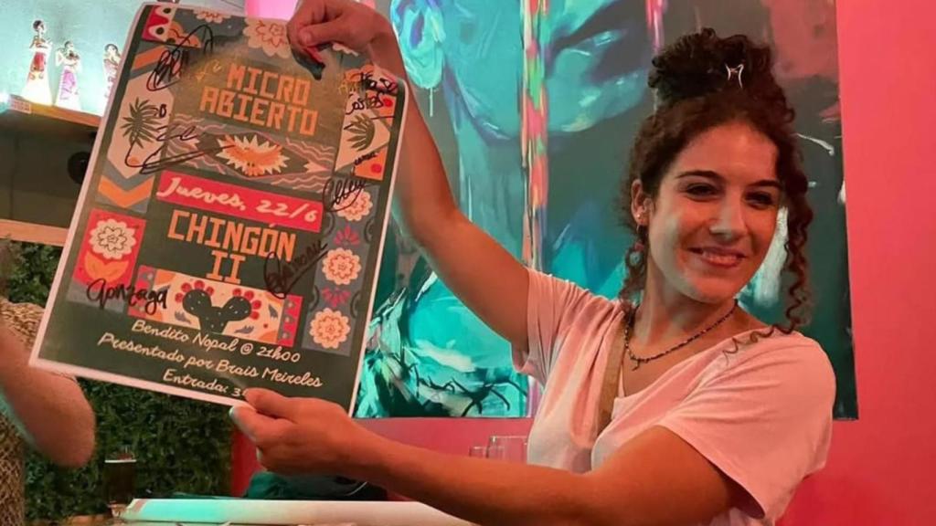 Ganadora de uno de los póster del Chingón.