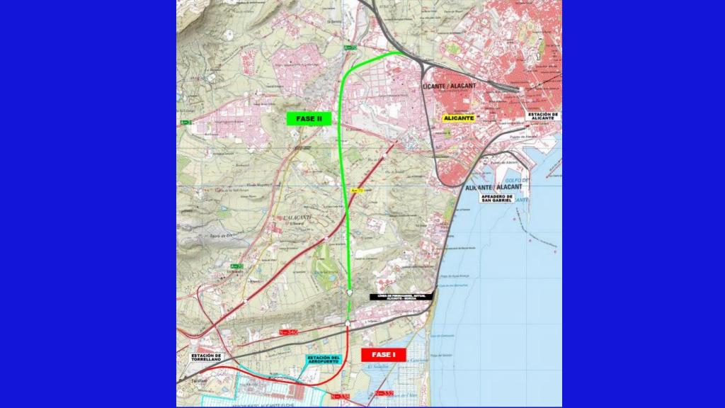 Planificación de las fases de construcción de la Variante de Torrellano.