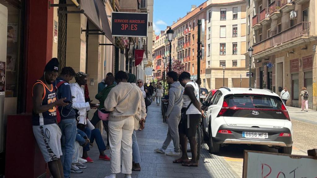 Filas para conseguir trabajo en el campo en Zaragoza