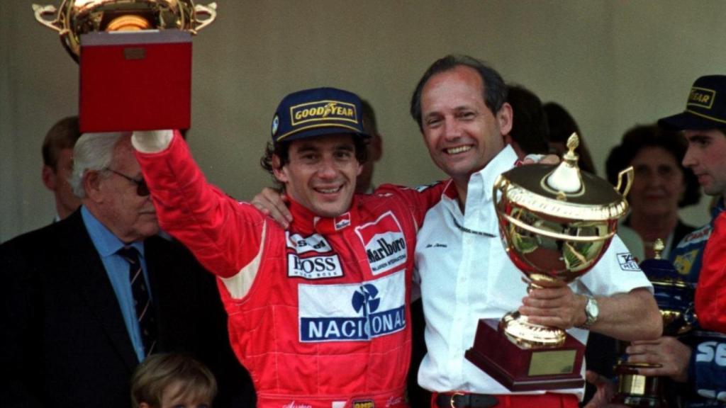 Ayrton Senna y Ron Dennis, en la última victoria del brasileño en Mónaco