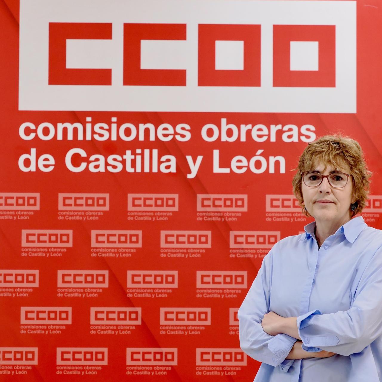 Ana Fernández en la sede de CCOO Castilla y León
