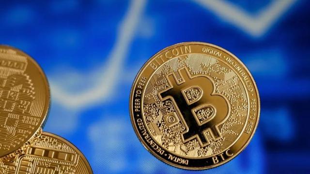 Representación física del bitcoin.