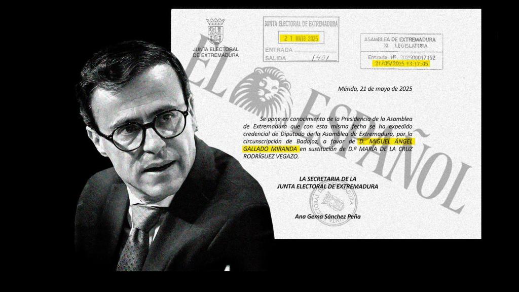 Fotomontaje con el rostro de Gallardo y el documento que demuestra que es diputado desde este miércoles.